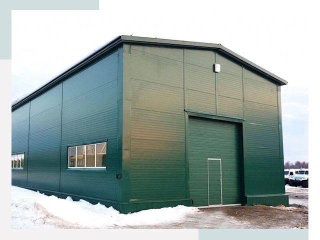 Двускатные ангары в Ефремах